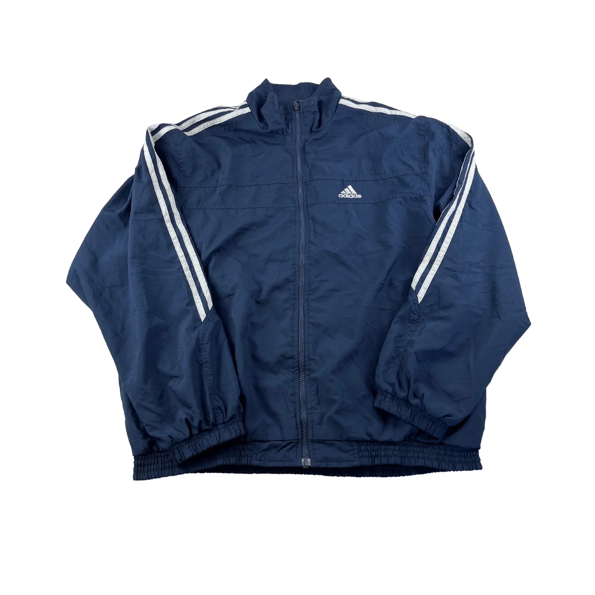 Adidas trainingsjacke vintage Jacke Blau mit Reißverschluss und weißen Streifen an den Ärmeln