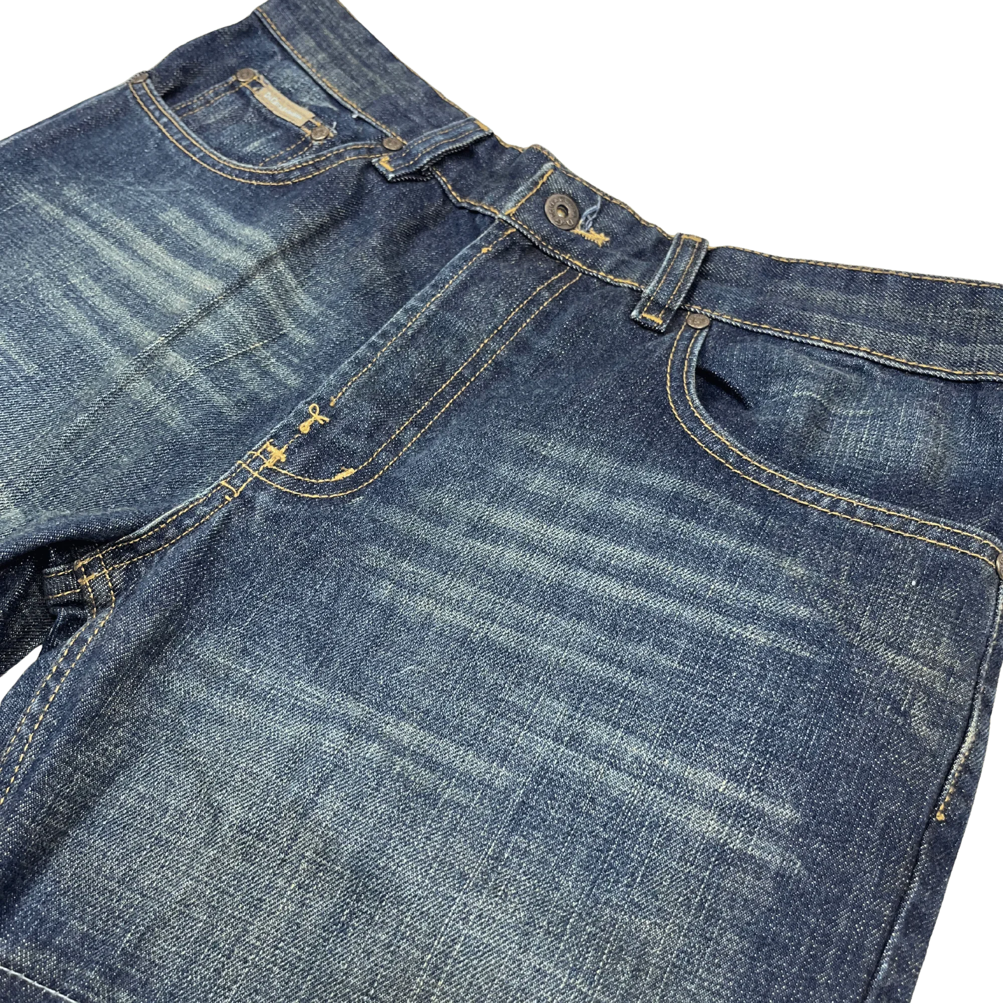 Kickvault Dolce & Gabbana Jeans Vintage Ripped aus blauem Denim mit Used-Look und Kleidertaschen