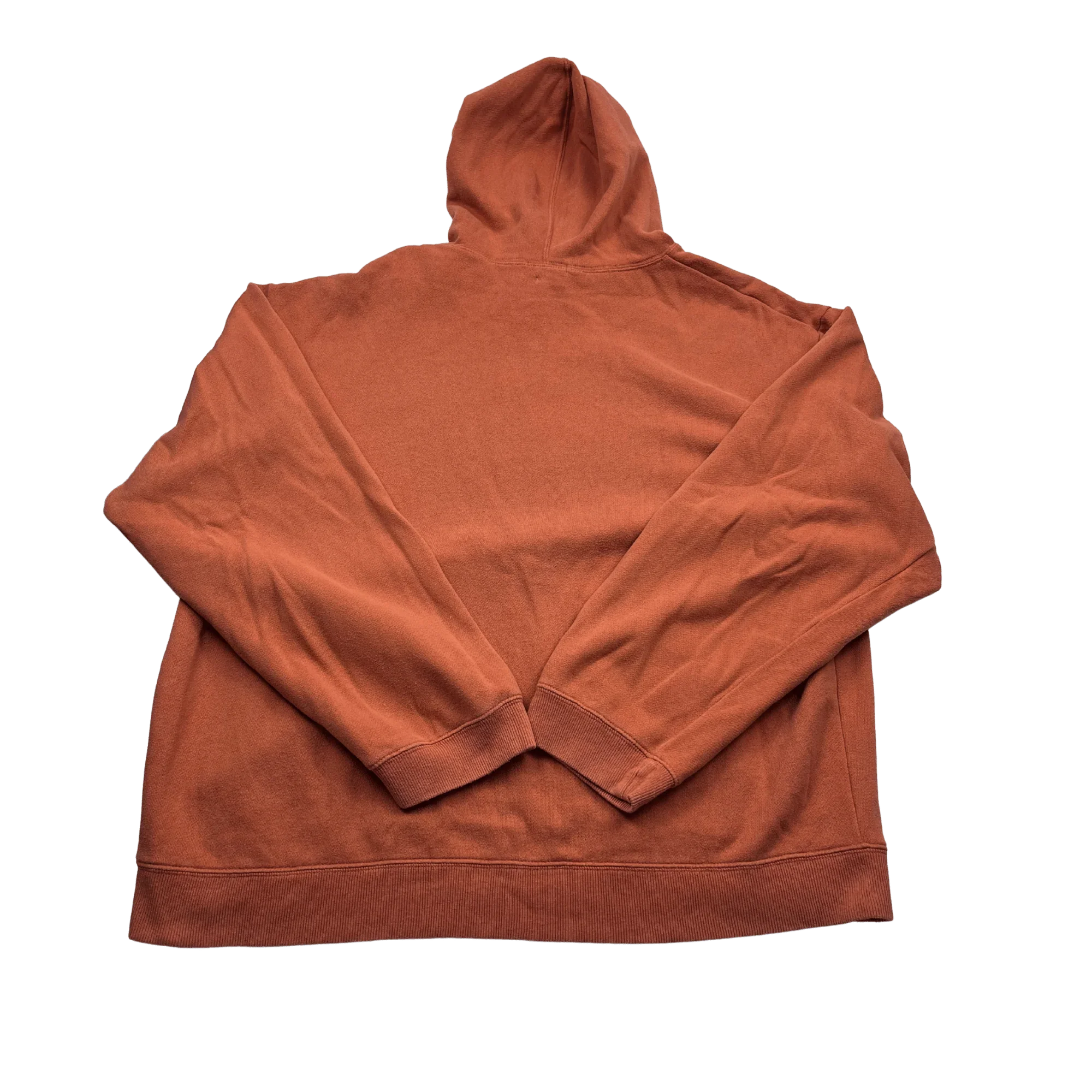 Kickvault GAP Hoodie Orange mit kaputze oversize von hinten auf schwarzem Hintergrund