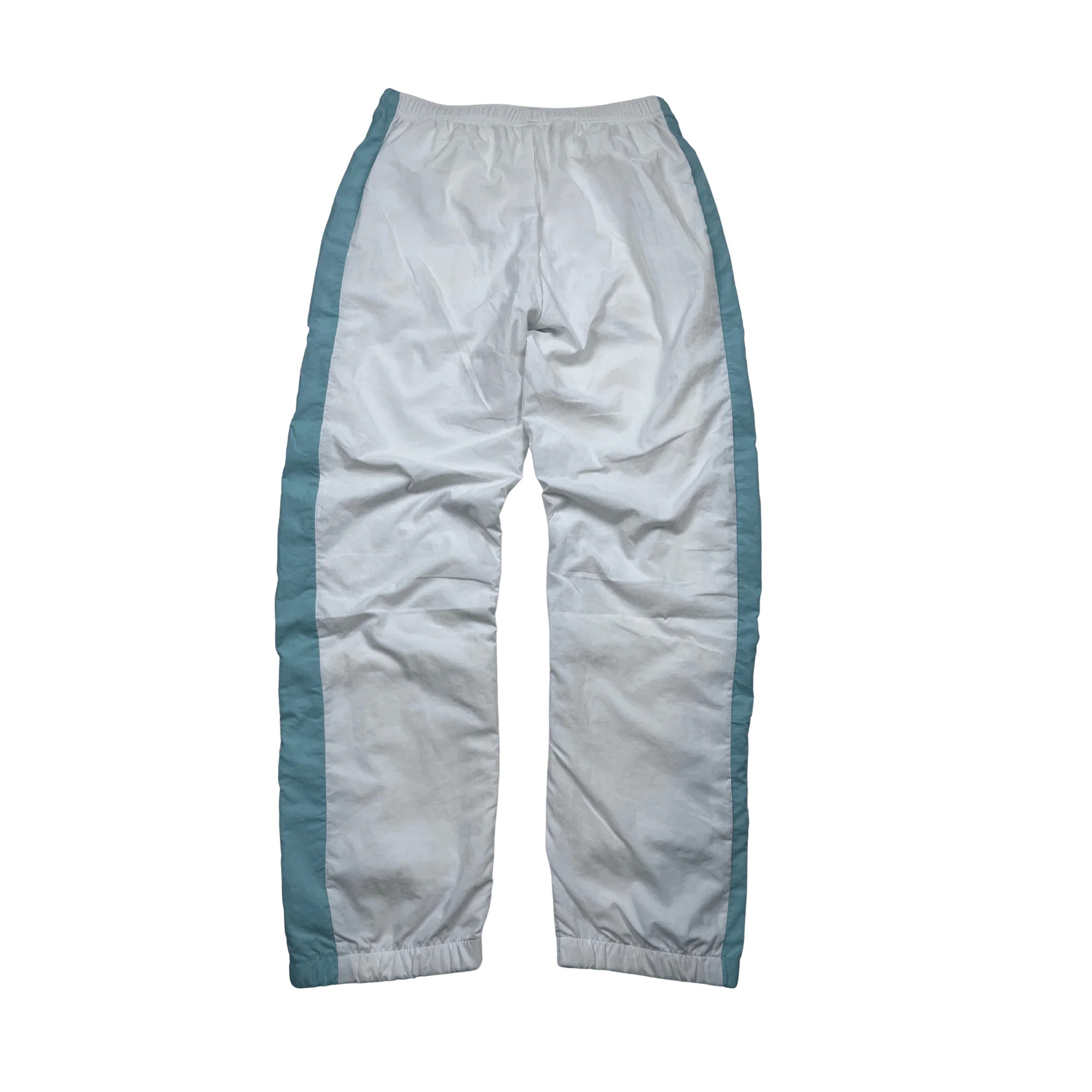 Lacoste Trackpants Vintage weiß mit seitlichem hellblauem Streifen von Kickvault