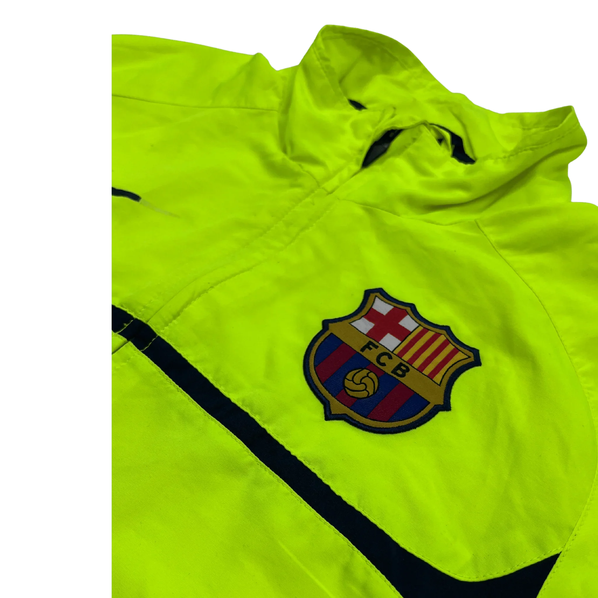 Nike Barcelona Trainingsjacke vintage in leuchtendem Gelb mit Vereinswappen und hochwertigem Material