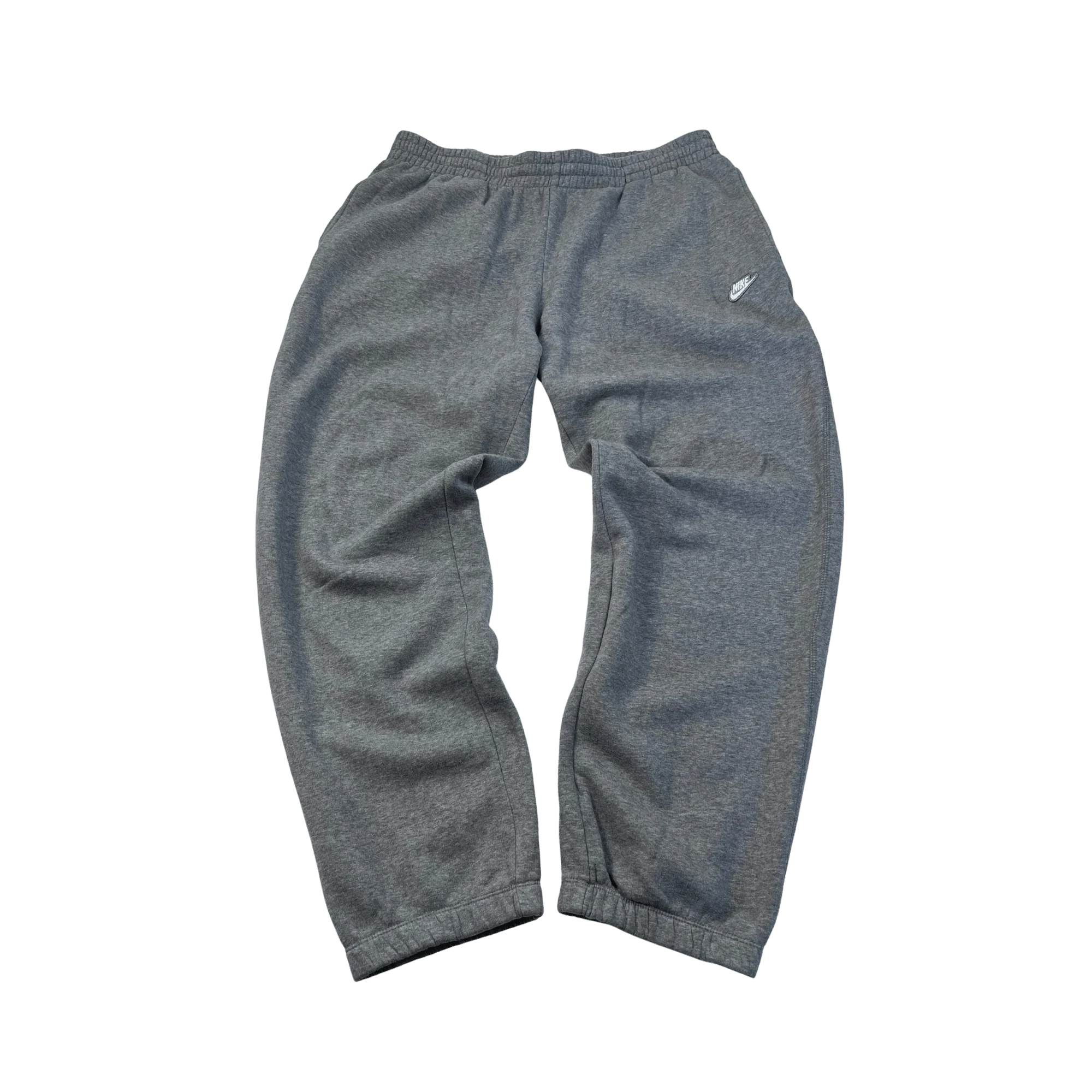 Nike Jogginghose vintage kaufen in grauer Farbe mit elastischem Bund und kleinem weißen Logo