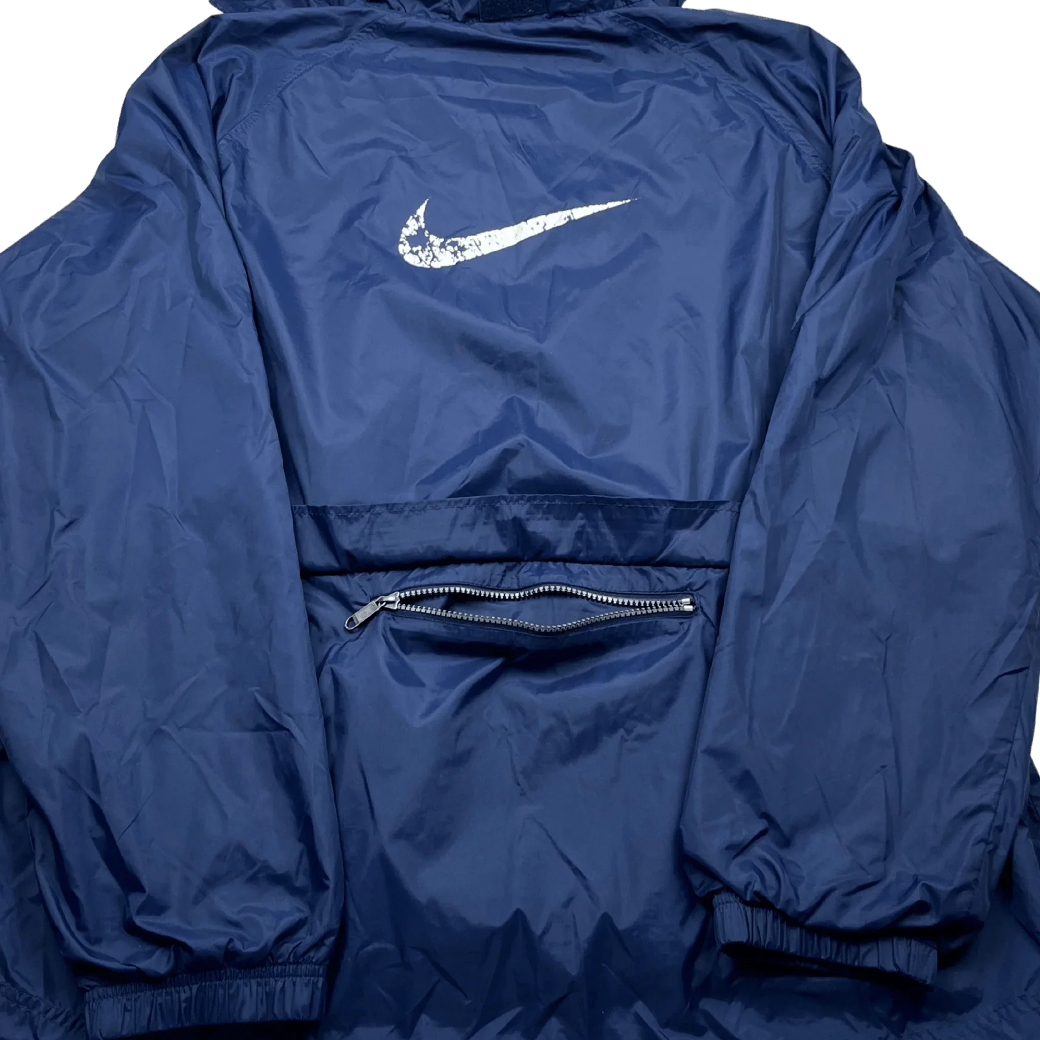 Dunkelblaue originale Nike Track Jacket kaufen mit gestreiftem Reißverschluss und weißem Swoosh-Logo