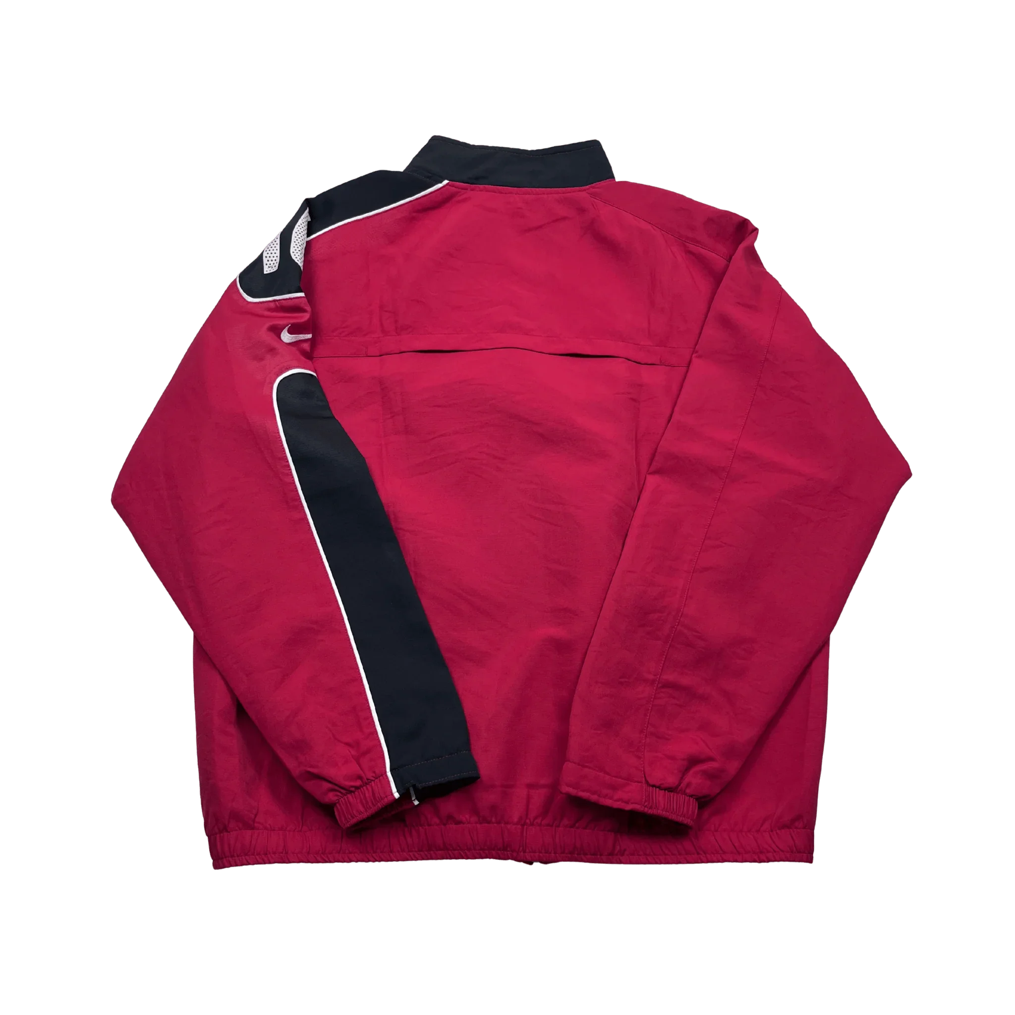 Nike Track Jacket 90er in Rot Schwarz von Kickvault mit Retro-Design und Kontraststreifen