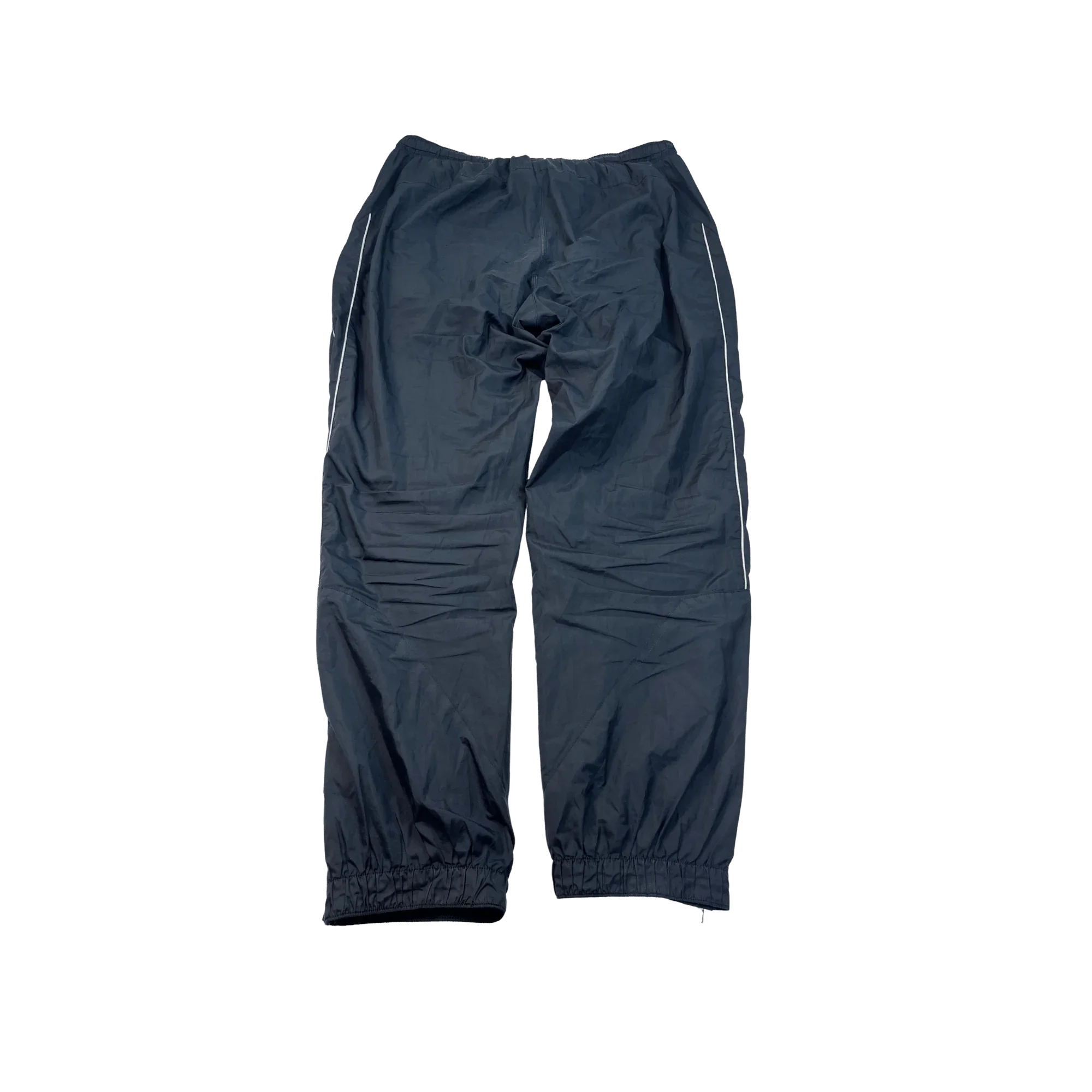 Schwarze Nike Trackpants Herren limitiert mit elastischem Bund und seitlichen weißen Streifen von Kickvault