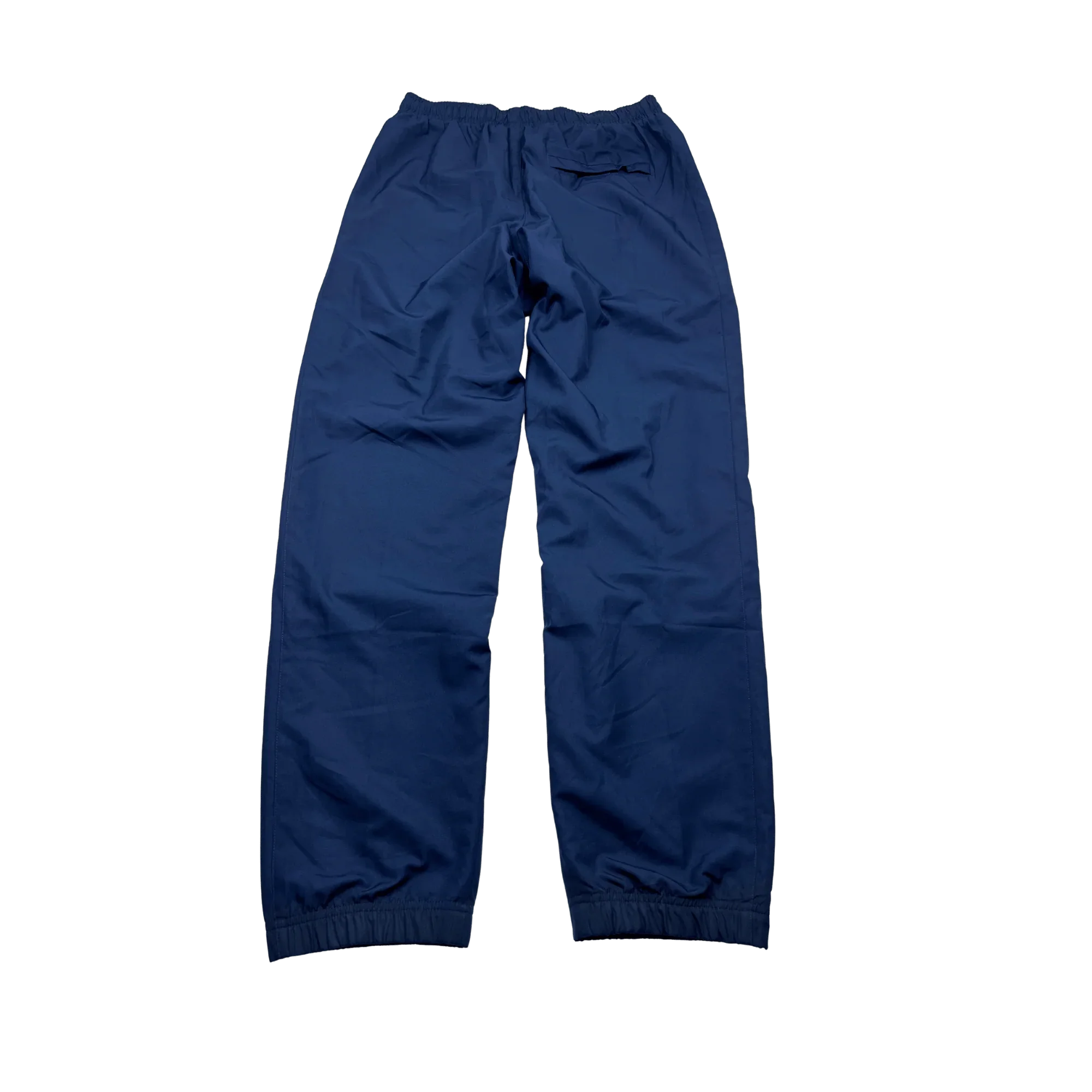 Nike Trackpants Vintage Blau Baggy Offenes Bein von Kickvault in dunklem Blau mit elastischem Bund