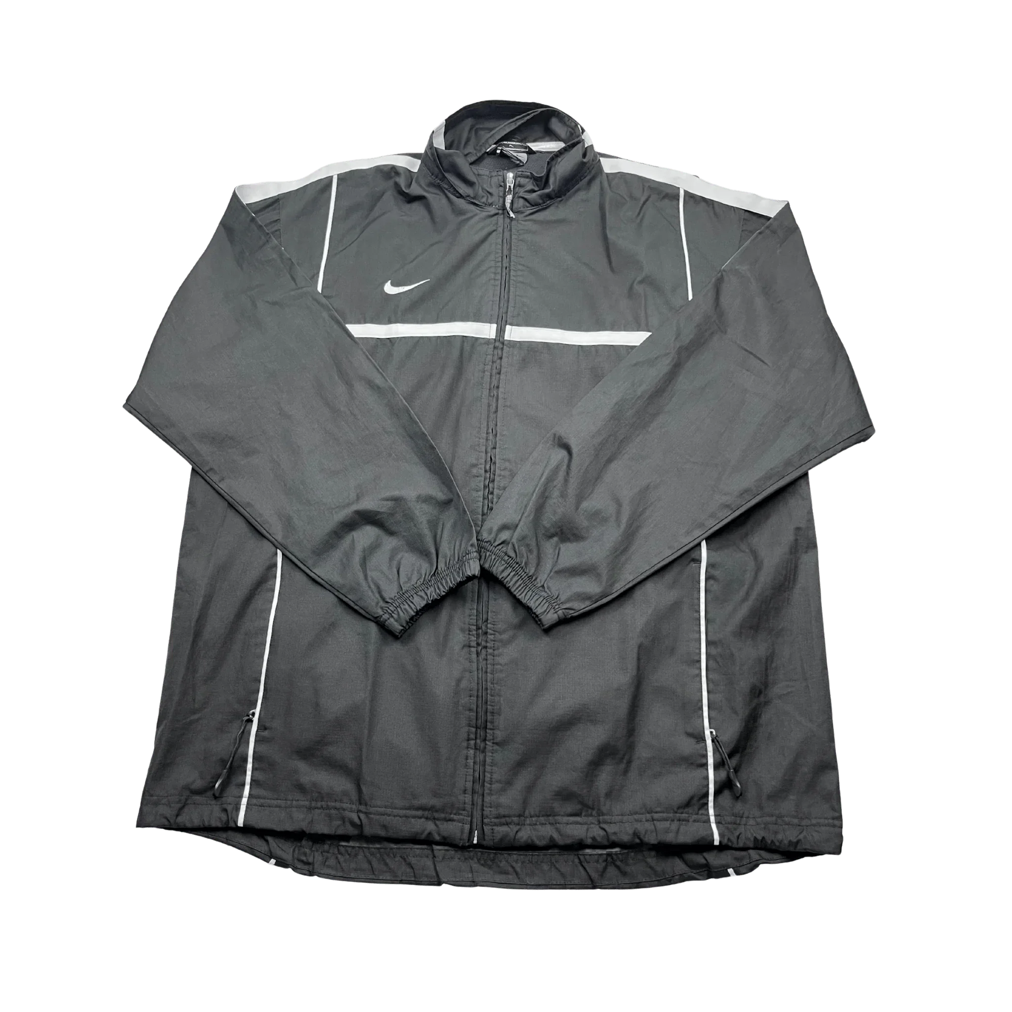 Nike Trainingsjacke Vintage in Schwarz mit weißen Akzenten und Reißverschluss von Kickvault