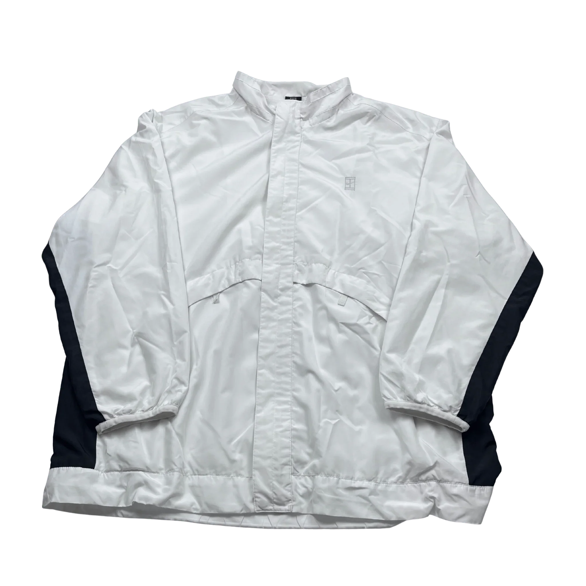 Nike Trainingsjacke Vintage von Kickvault in Weiß mit schwarzem Seitenstreifen und Reißverschluss
