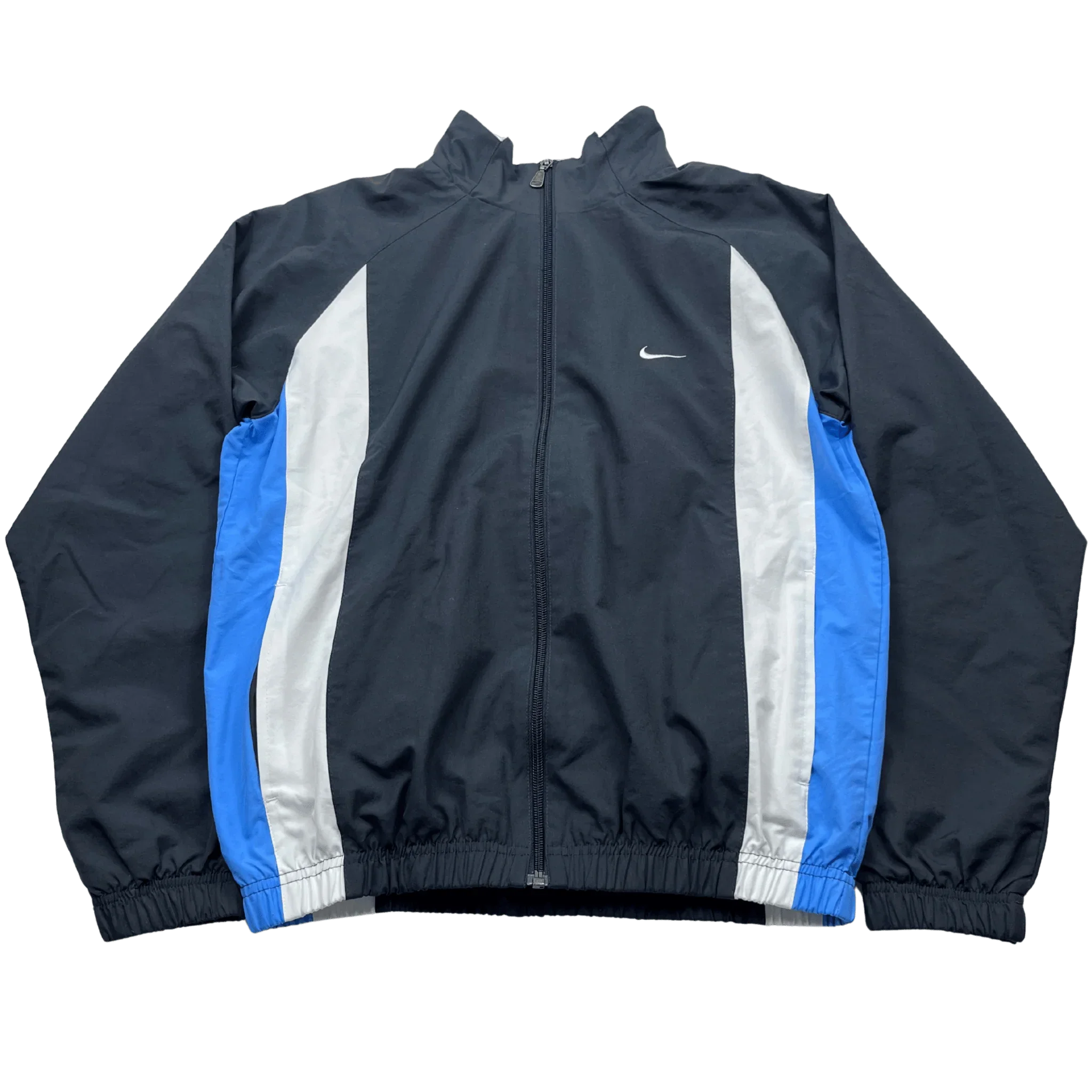 Nike Vintage Trainingsjacke grau weiß blau aus der Kickvault Kollektion mit Reißverschluss