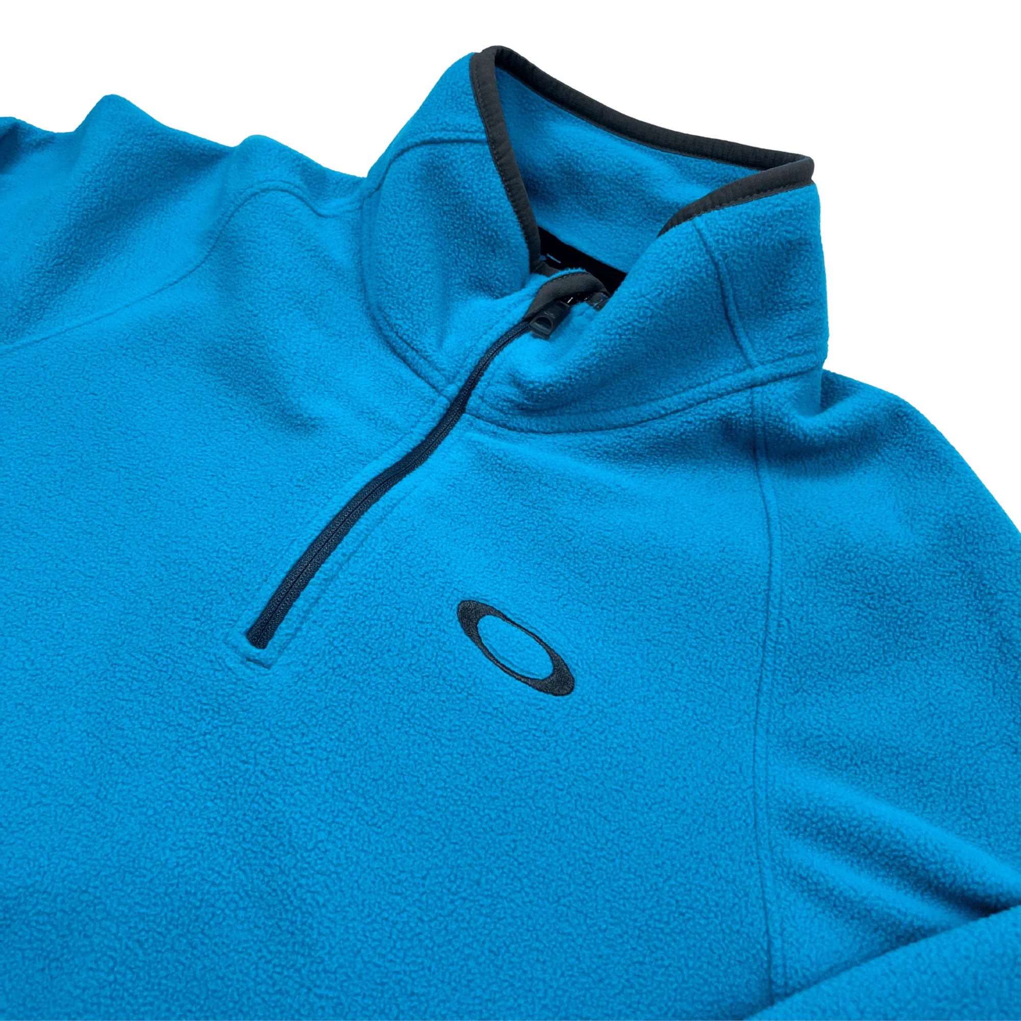 Kickvault Oakley Hoodie Blau Herren Halfzip aus weichem Fleece mit Reißverschluss und Logo