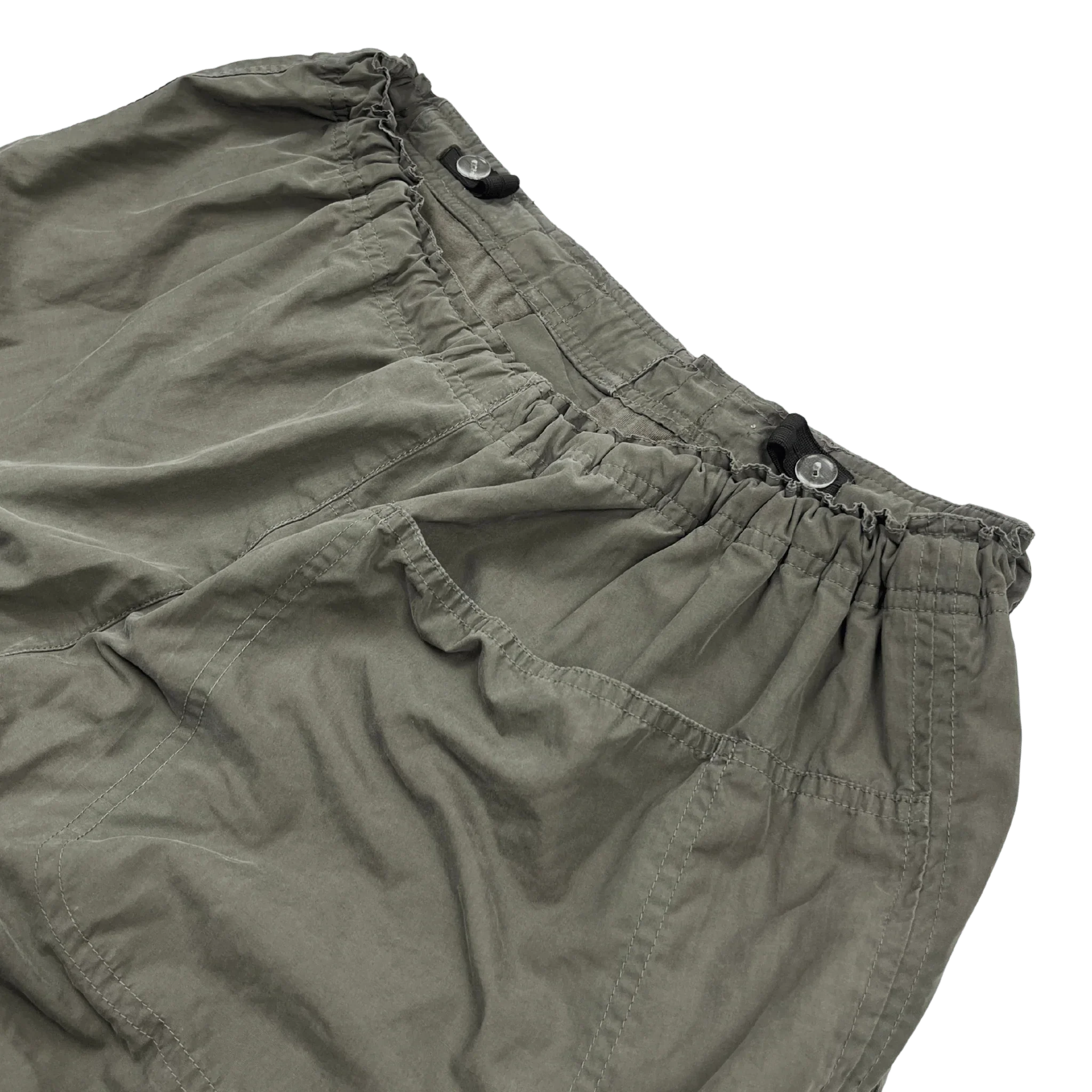 Kickvault Premium Vintage Sporthose Herren in Olivgrün mit elastischem Bund und Knopfverschluss