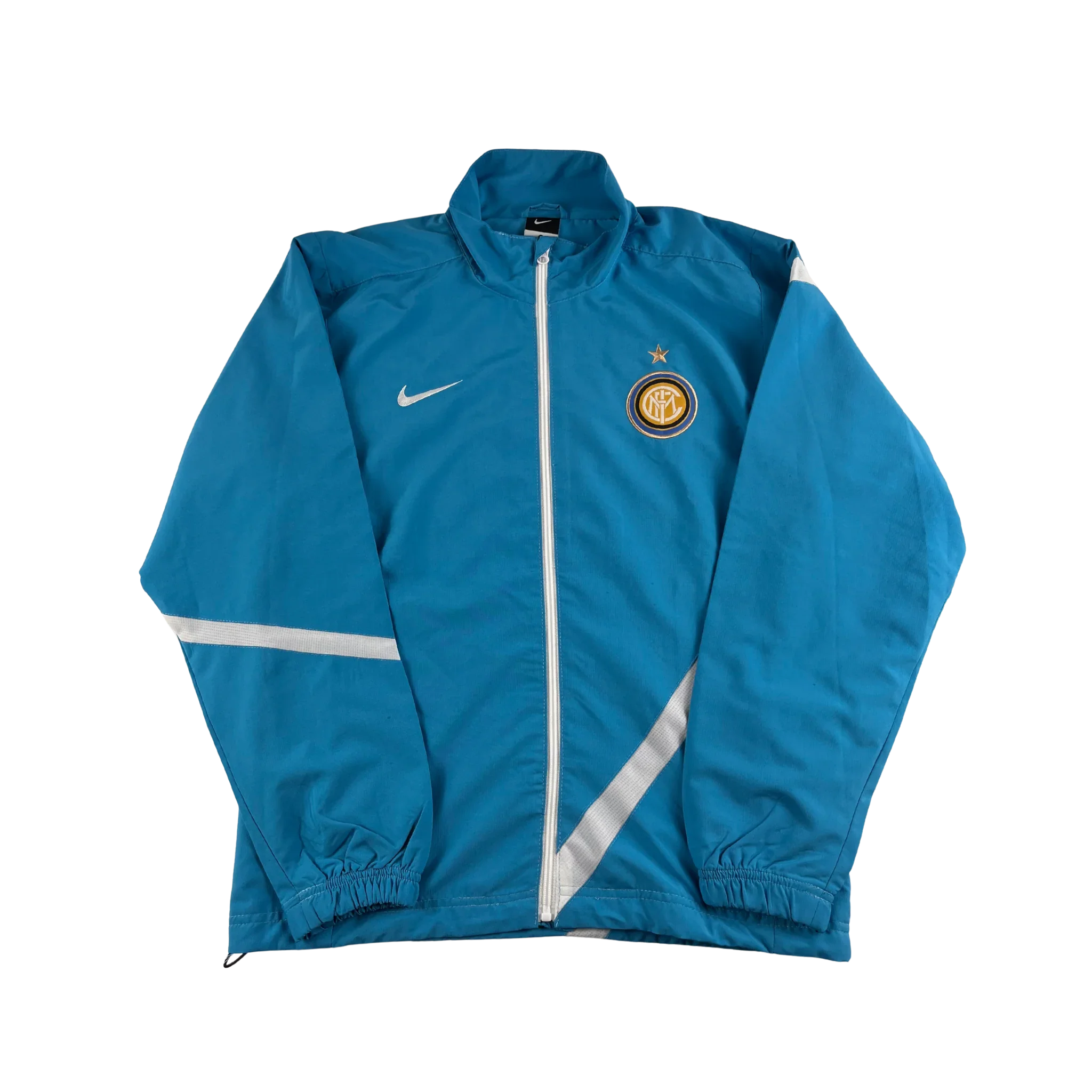Vintage Nike inter Mailand Trainingsjacke blau mit Reißverschluss und weißem Streifen