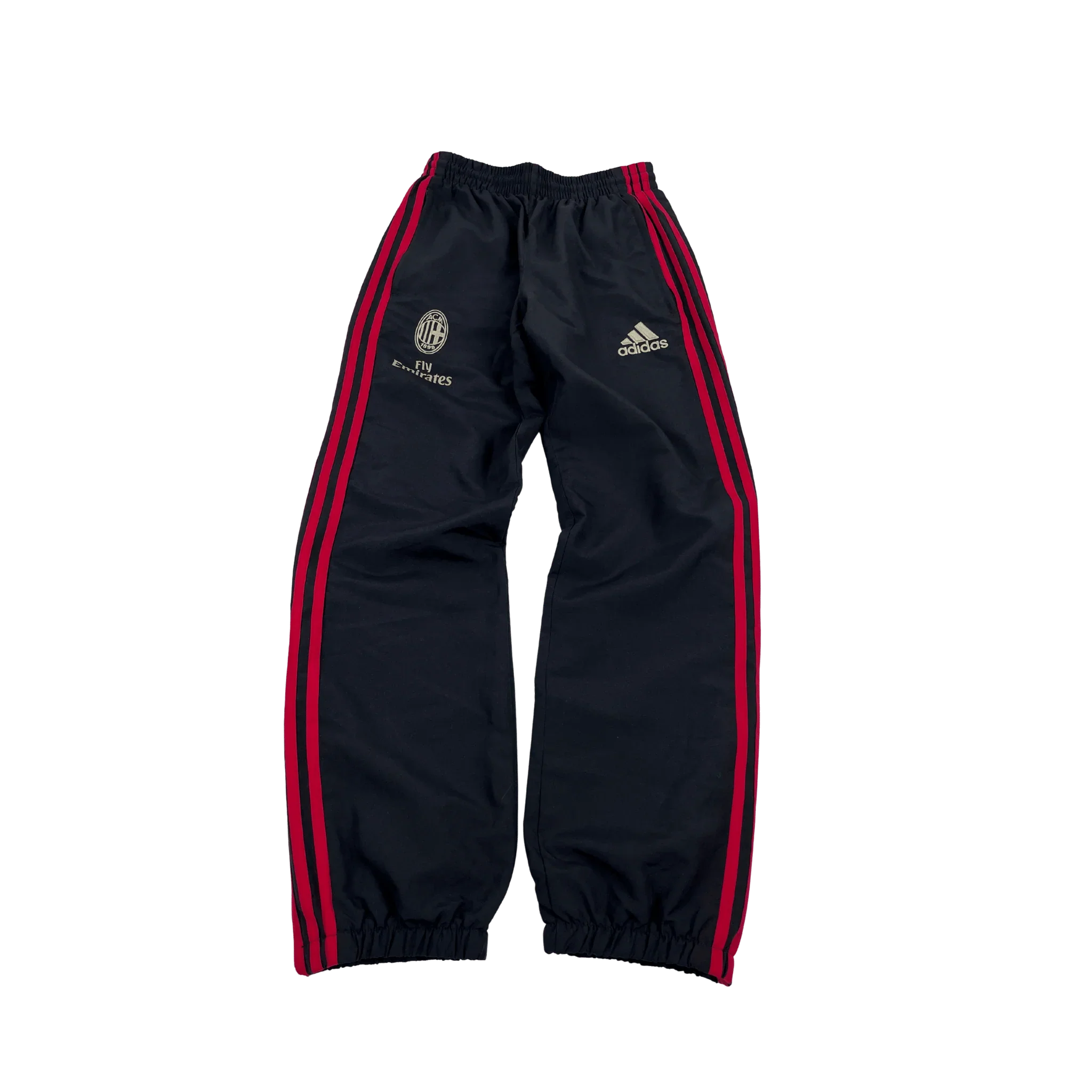 Kickvault Adidas AC Milan Trainingsanzug Hose in Schwarz mit roten Streifen und Logos