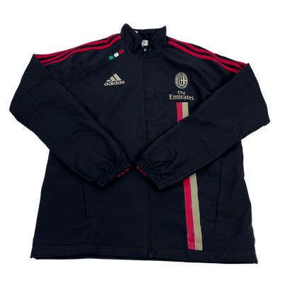 Adidas AC Milan Trainingsanzug Jacke in Schwarz mit roten Streifen und AC Milan Logo von Kickvault