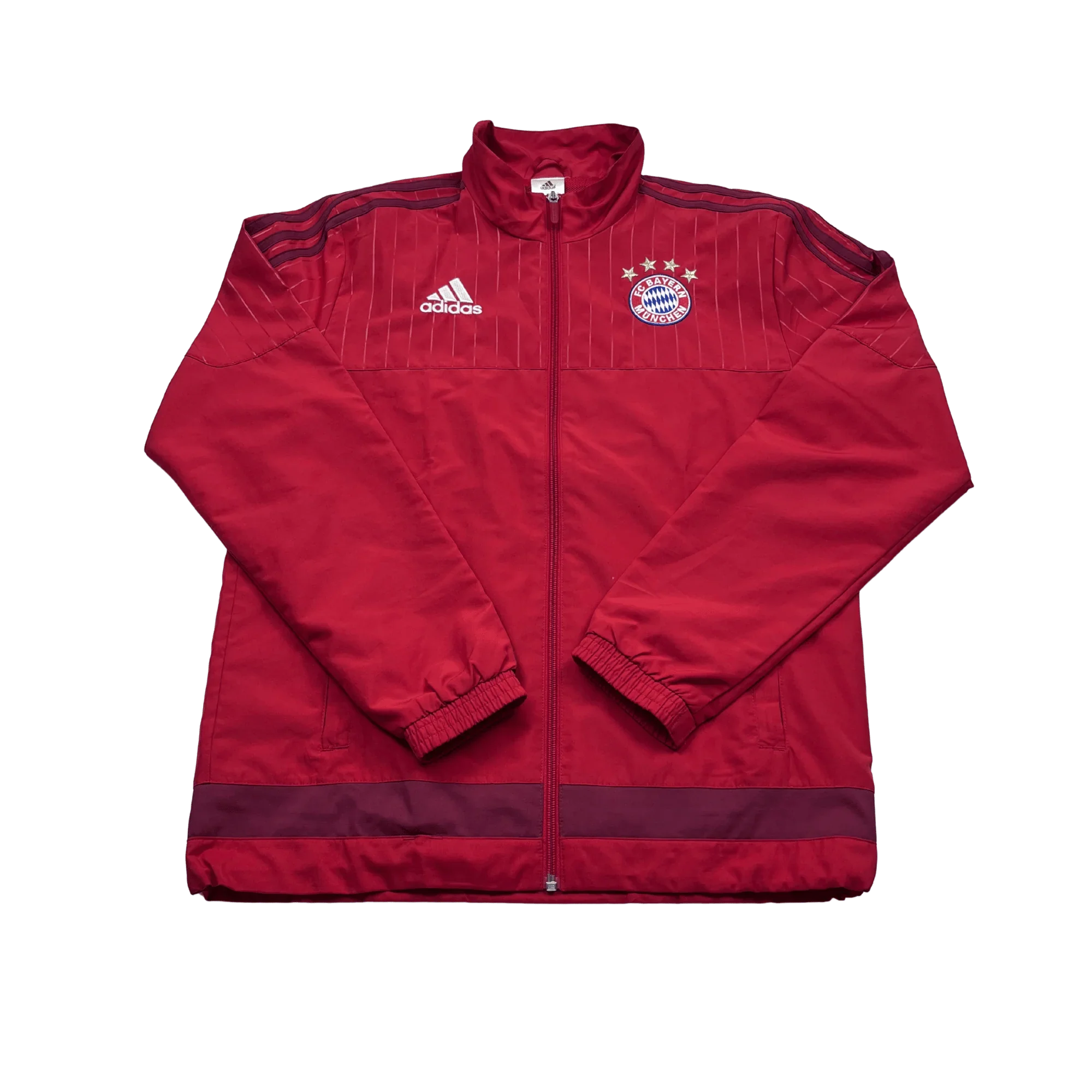 Bayern München Trainingsjacke vintage in Rot mit Adidas Logo und Vereinswappen von Kickvault