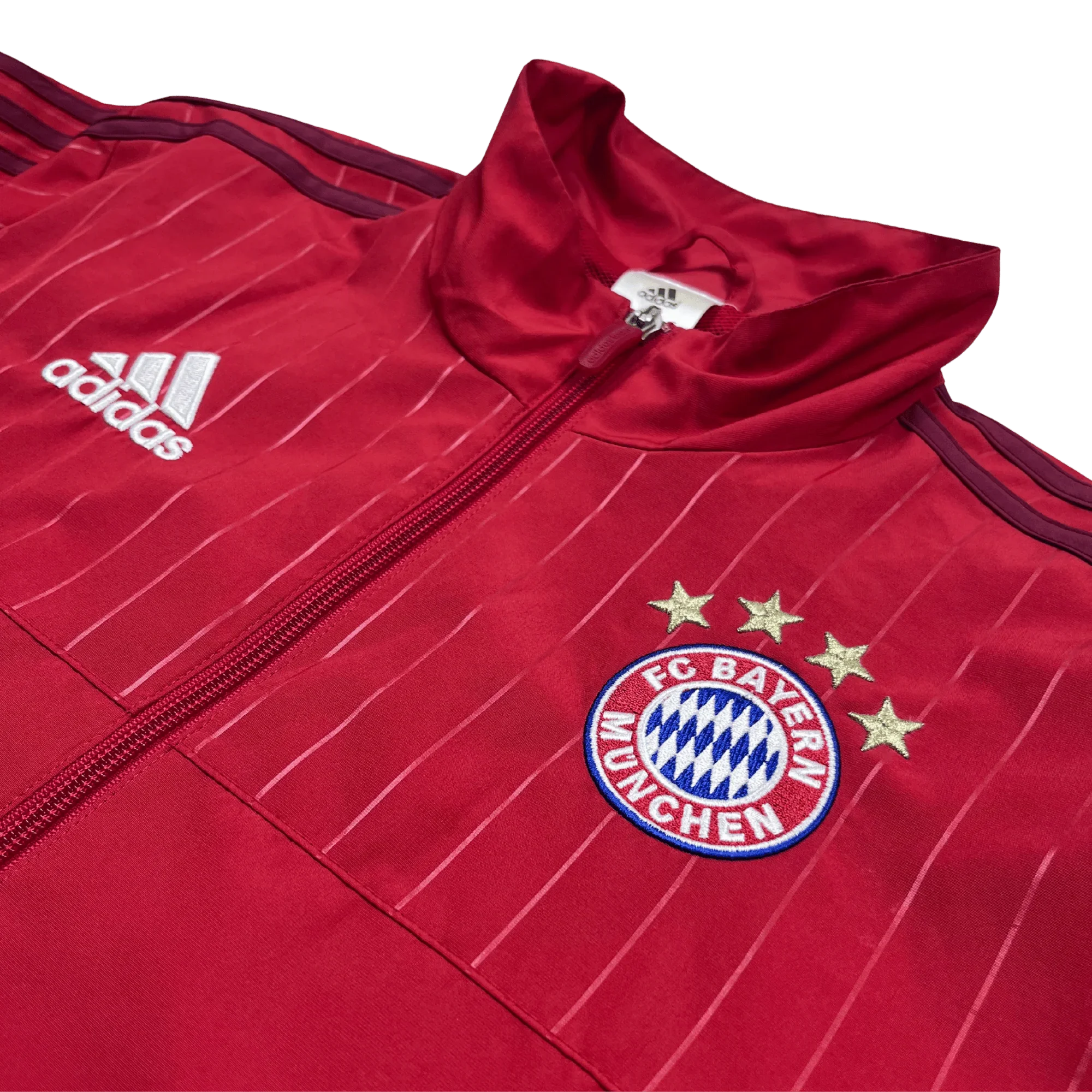 Kickvault Bayern München Trainingsjacke vintage in Rot mit Reißverschluss und Vereinslogo auf der Brust