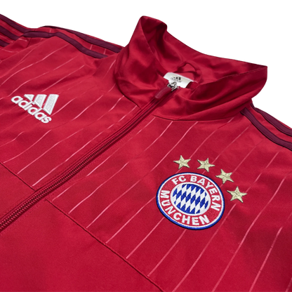 Kickvault Bayern München Trainingsjacke vintage in Rot mit Reißverschluss und Vereinslogo auf der Brust