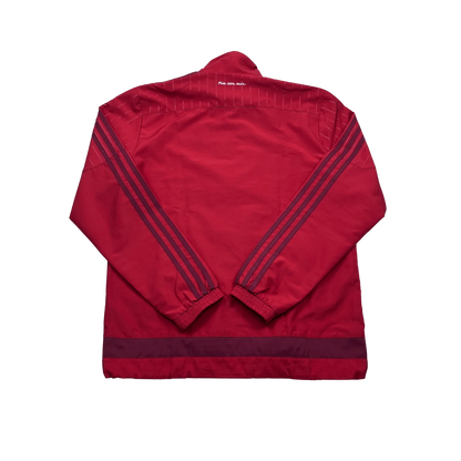 Kickvault Bayern München Trainingsjacke vintage in Rot mit dunkelroten Streifen auf Ärmeln und Bündchen
