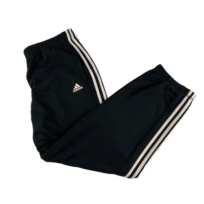 Adidas Jogginghose Vintage baggy weisse steifen schwarze Trackpants mit elastischem Bund