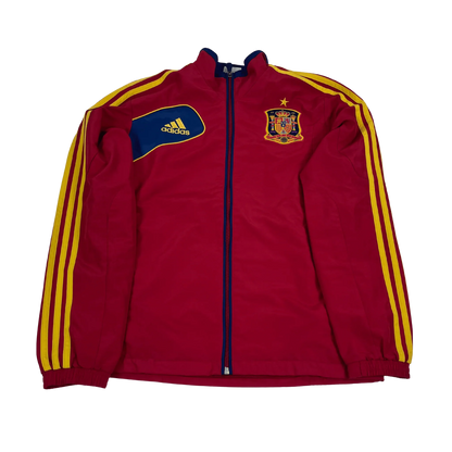 Adidas Spanien Trainingsanzug in Rot mit Gelben Streifen und Spanienwappen von Kickvault
