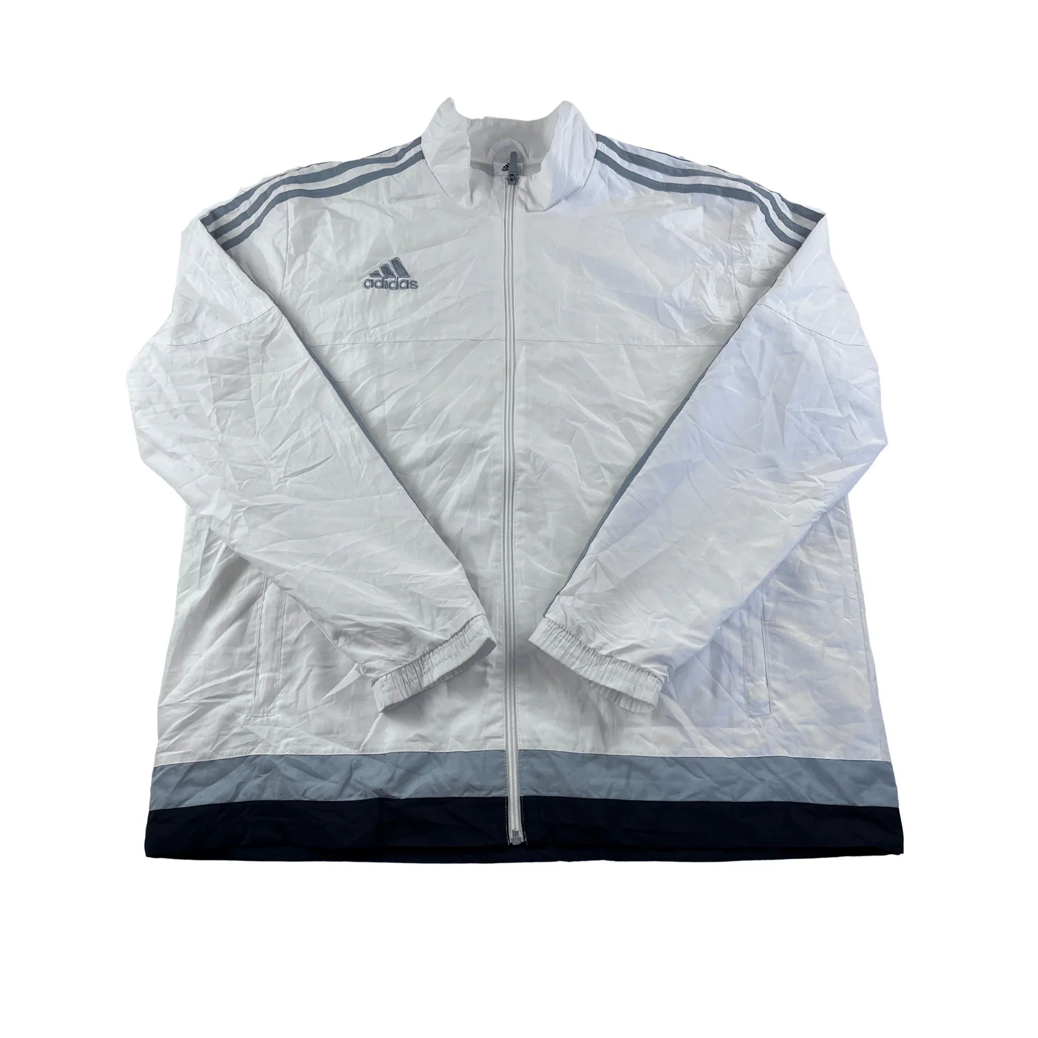 Adidas Track Jacket vintage jacke weiß 90er baggy trainingsfit leichte Trainingsjacke mit Reißverschluss