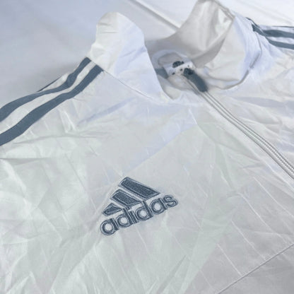 Adidas Track Jacket vintage jacke weiß 90er baggy trainingsfit mit Reißverschluss und Logo