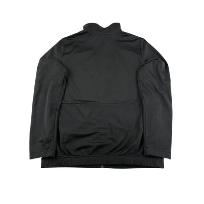 Schwarze Adidas Trainingsjacke Vintage 2000er aus atmungsaktivem Material im Retro-Stil