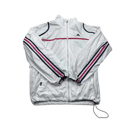 Kickvault adidas trainingsjacke vintage weiße Trainingsjacke mit roten und blauen Streifen