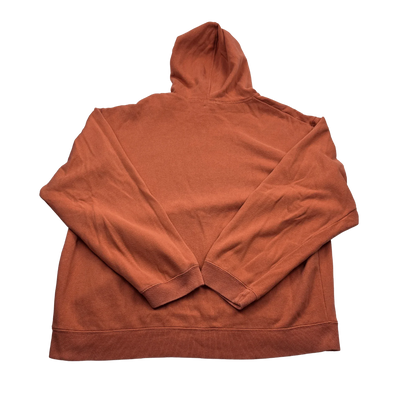 Kickvault GAP Hoodie Orange mit kaputze oversize von hinten auf schwarzem Hintergrund