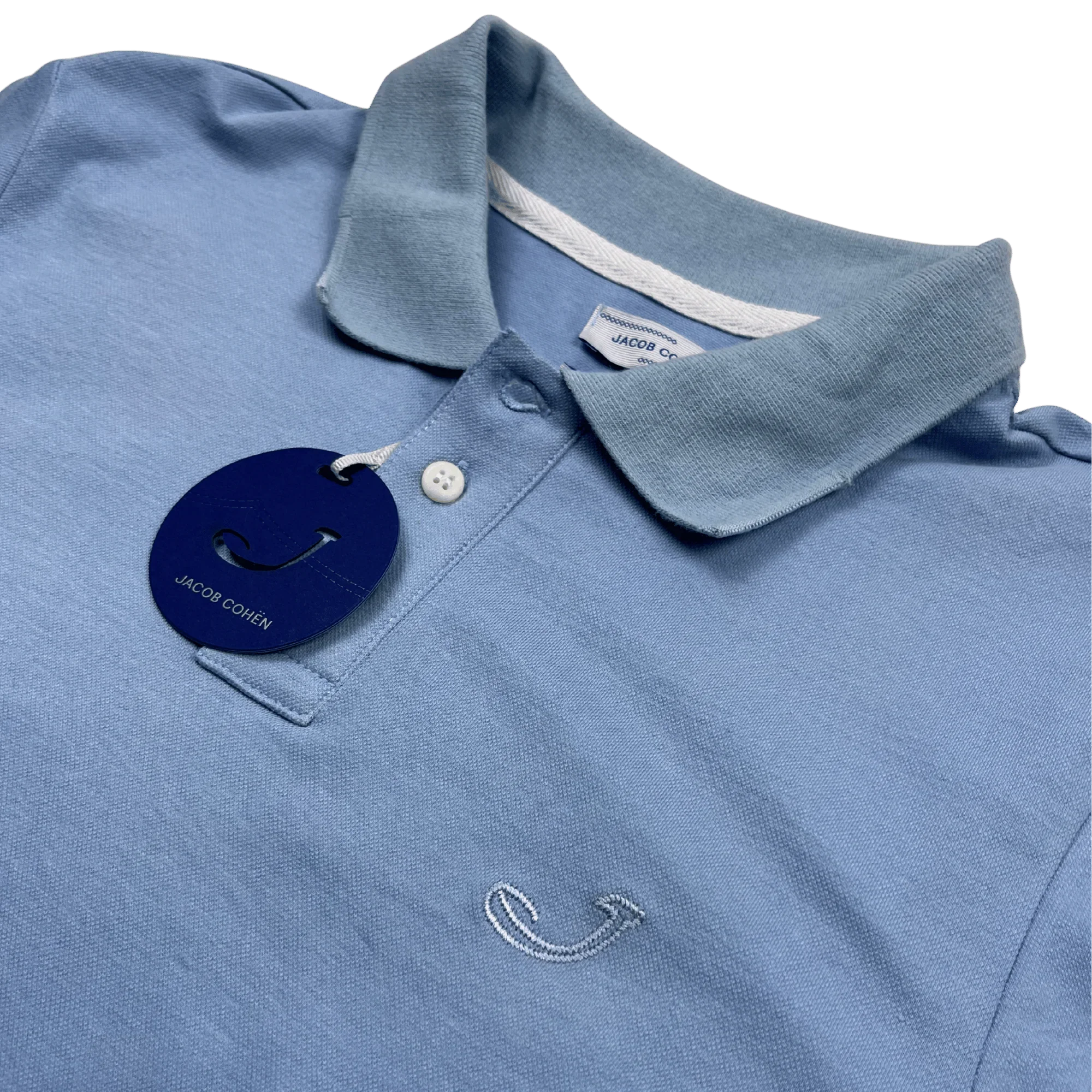 Jacob Cohen Poloshirt Blau von Kickvault mit Kragen und Logo-Stickerei auf der Brust