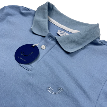 Jacob Cohen Poloshirt Blau von Kickvault mit Kragen und Logo-Stickerei auf der Brust