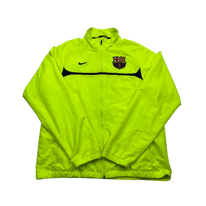 Gelbe Nike Barcelona Trainingsjacke vintage mit Reißverschluss und Logo auf der Brust