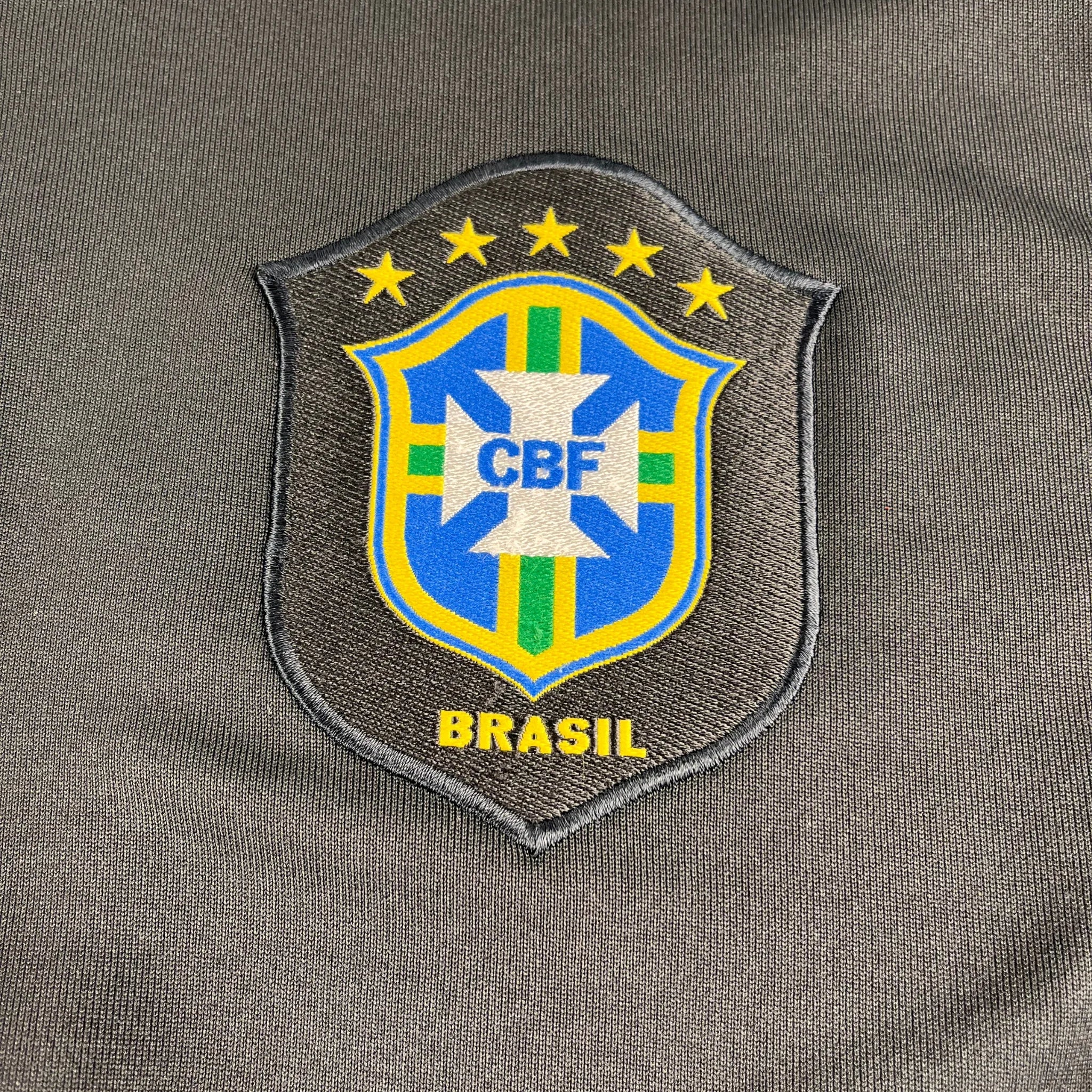 Nike Brasilien Trainingsjacke Vintage Official Teamwear Logo Stickerei auf grauem Stoff
