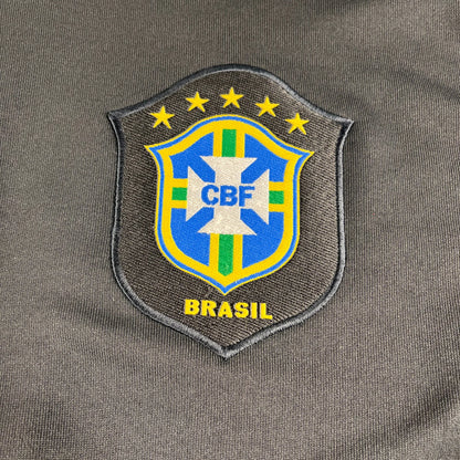 Nike Brasilien Trainingsjacke Vintage Official Teamwear Logo Stickerei auf grauem Stoff