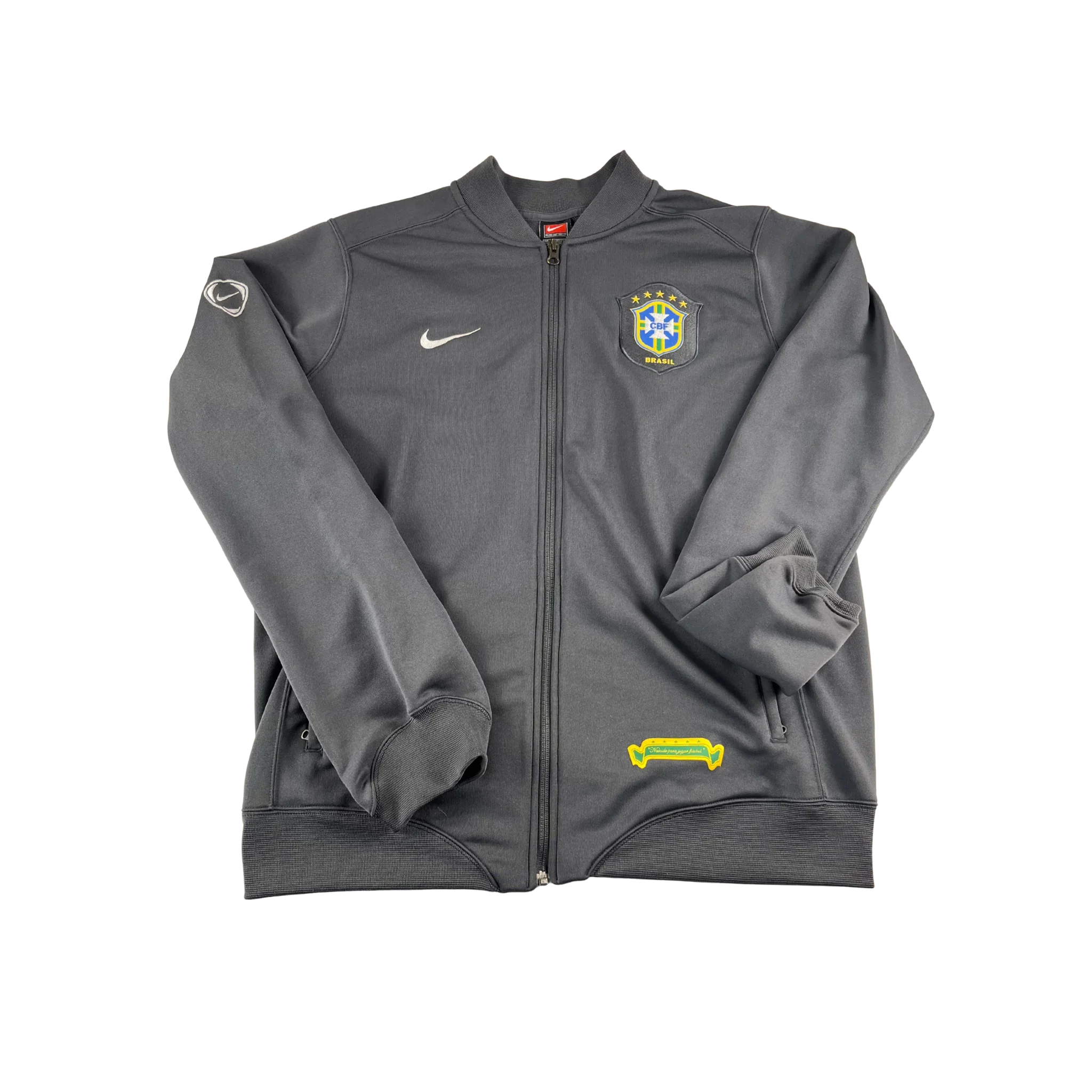 Nike Brasilien Trainingsjacke Vintage Official Teamwear in Grau mit Reißverschluss und Teamlogo