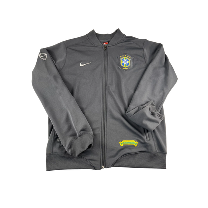 Nike Brasilien Trainingsjacke Vintage Official Teamwear in Grau mit Reißverschluss und Teamlogo