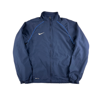 Nike Dri-Fit Trainingsjacke vintage Blau mit Reißverschluss und langärmligem Design für sportliche Aktivitäten