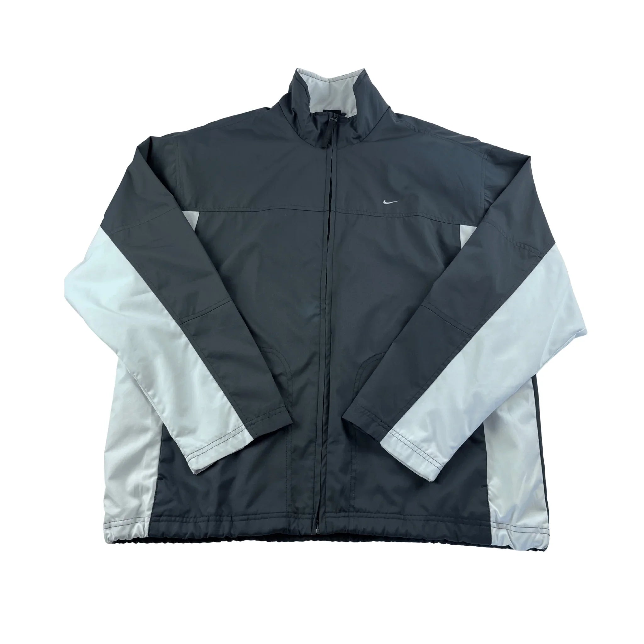 Nike Jacke Vintage Grau Basic fit Trainingsjacke mit Reißverschluss und zwei Farben