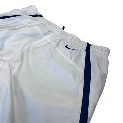 Nike TN Trackpants vintage rare baggy fit in Weiß mit blauen Streifen und elastischem Bund