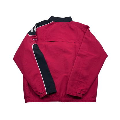 Nike Track Jacket 90er in Rot Schwarz von Kickvault mit Retro-Design und Kontraststreifen