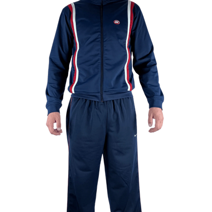 Nike Trainingsanzug Vintage in Dunkelblau mit roten und weißen Streifen von Kickvault