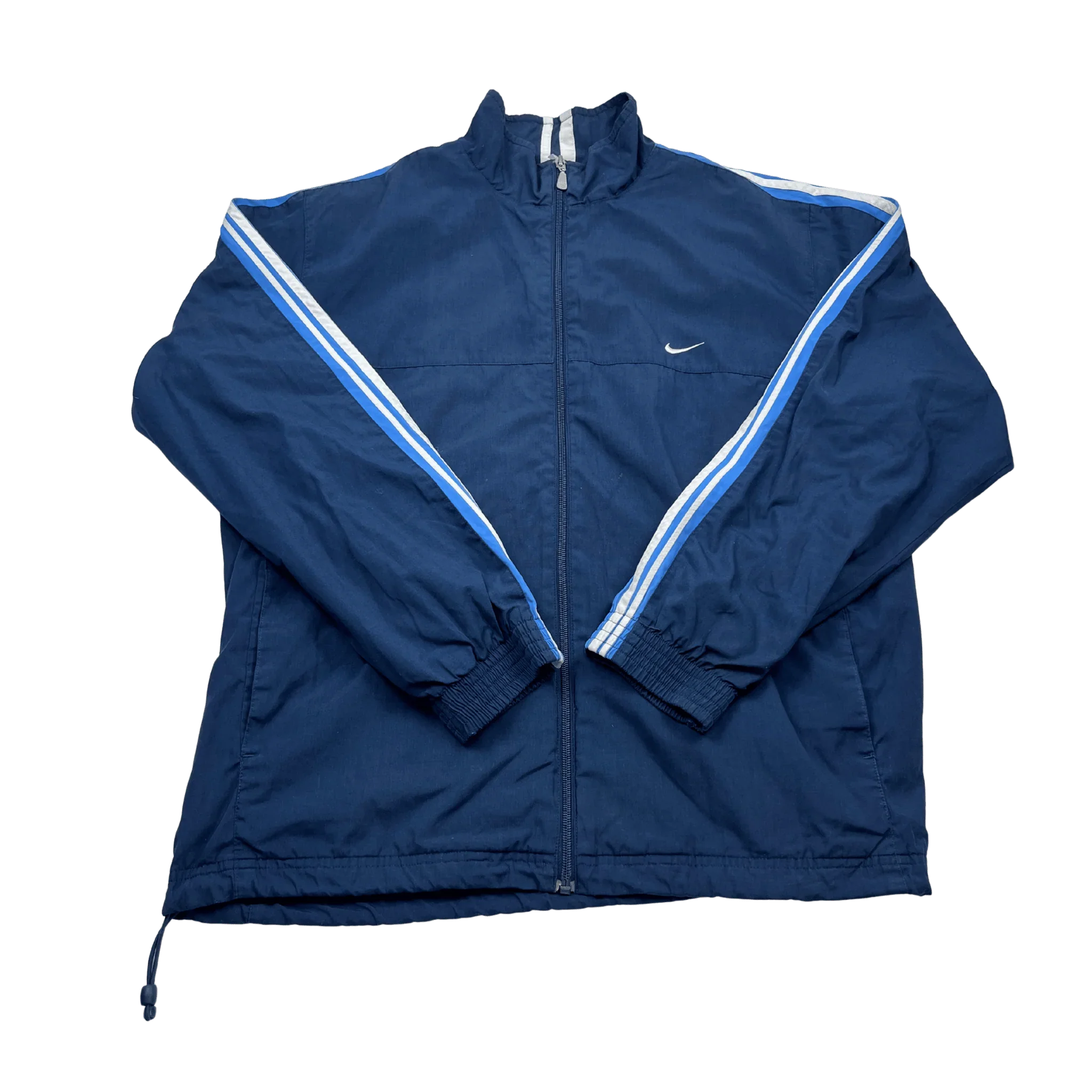 Kickvault Nike Trainingsjacke Vintage in Navyblau mit weißen Streifen und Reißverschluss