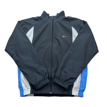 Nike Vintage Trainingsjacke grau weiß blau von Kickvault mit Reißverschluss und Retro-Design