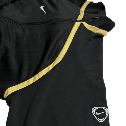 Nike Vintage Trainingsjacke oversize schwarz von Kickvault mit gelben Details und Reißverschluss