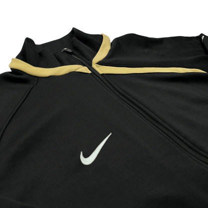 Nike Vintage Trainingsjacke oversize schwarz mit Reißverschluss und weißen Swoosh-Logo
