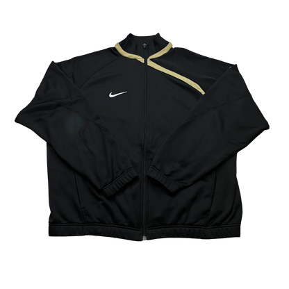 Nike Vintage Trainingsjacke oversize schwarz von Kickvault mit weißem Nike Logo und Reißverschluss