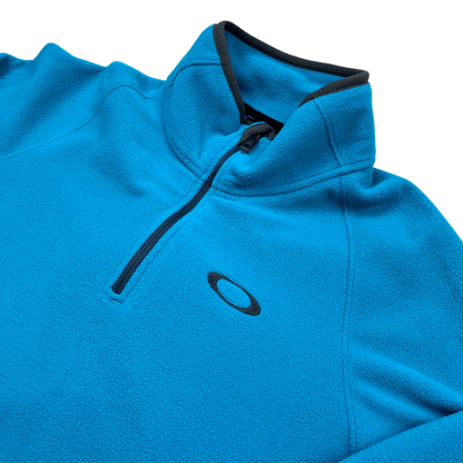 Kickvault Oakley Hoodie Blau Herren Halfzip aus weichem Fleece mit Reißverschluss und Logo