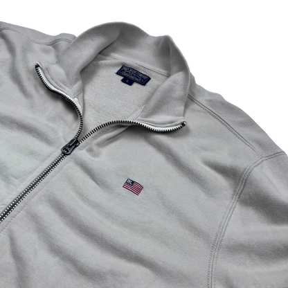 Polo Ralph Lauren Hoodie Vintage Zip Hoodie von Kickvault in hellgrauer Farbe mit kleinem Flaggenlogo