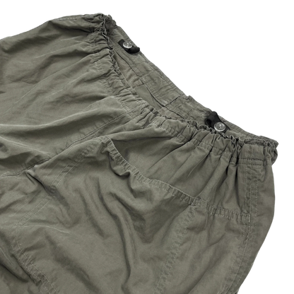 Kickvault Premium Vintage Sporthose Herren in Olivgrün mit elastischem Bund und Knopfverschluss