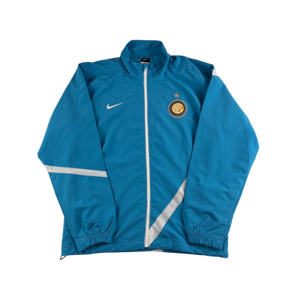 Vintage Nike inter Mailand Trainingsjacke blau mit Reißverschluss und weißem Streifen